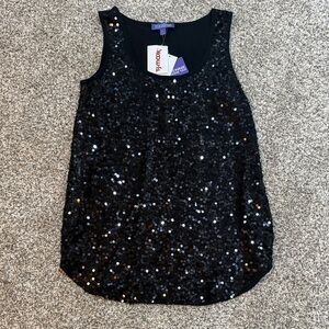 Vivienne Tam Black Sequin Camisole Tank